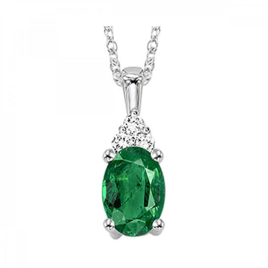 Gold Diamond Emerald Pendant