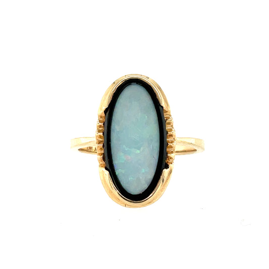 Onyx and Opal Inlay Ring