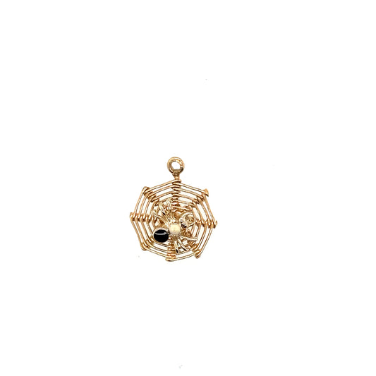 Gold and Enamel Spider Charm