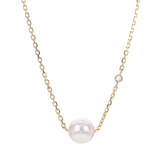 Gold Pearl and Diamond Necklace