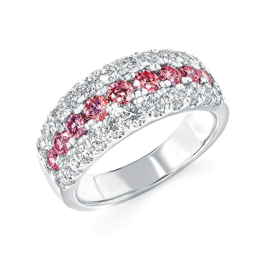 White and Pink Lab Diamond Fashion Ring