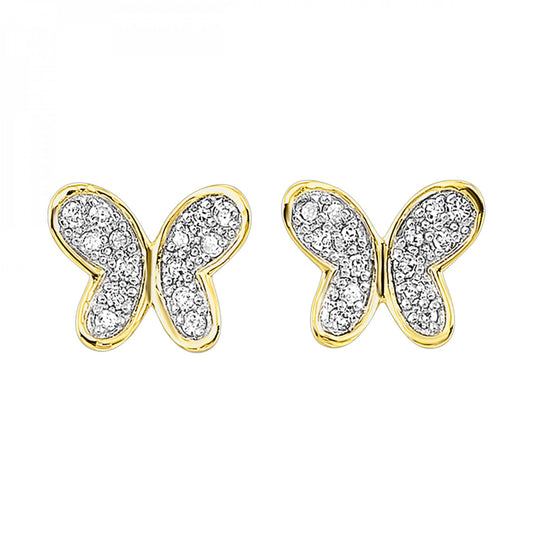 Gold Diamond Butterfly Earring