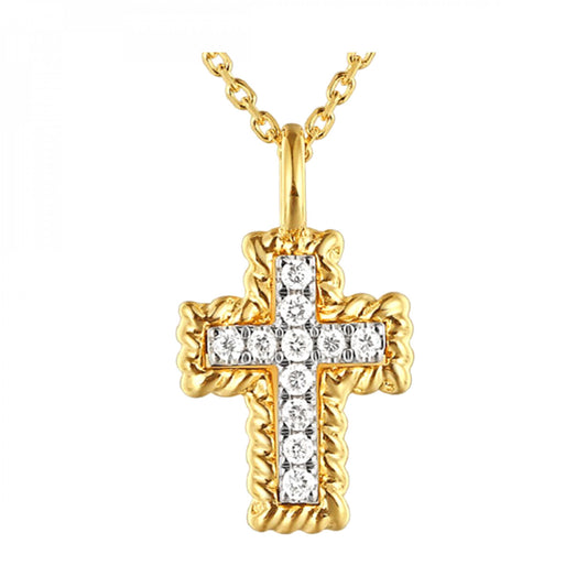 Gold Diamond Cross Pendant