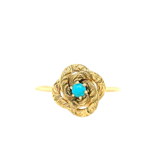 10k Turquoise Knot Ring