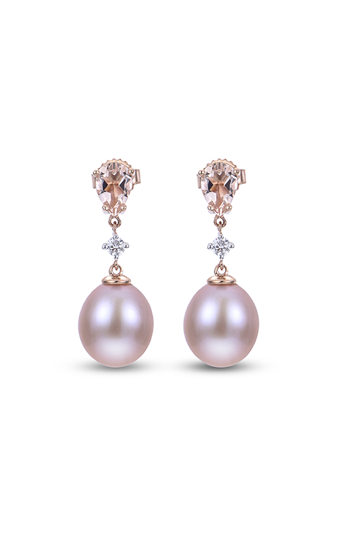 Pink Pearl, Morganite and Diamond Earrings