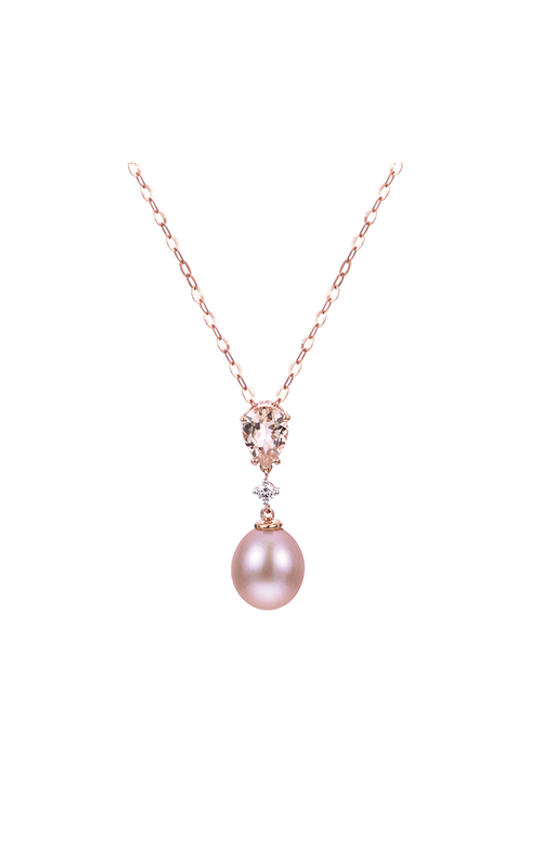 Pink Pearl, Morganite and Diamond Pendant