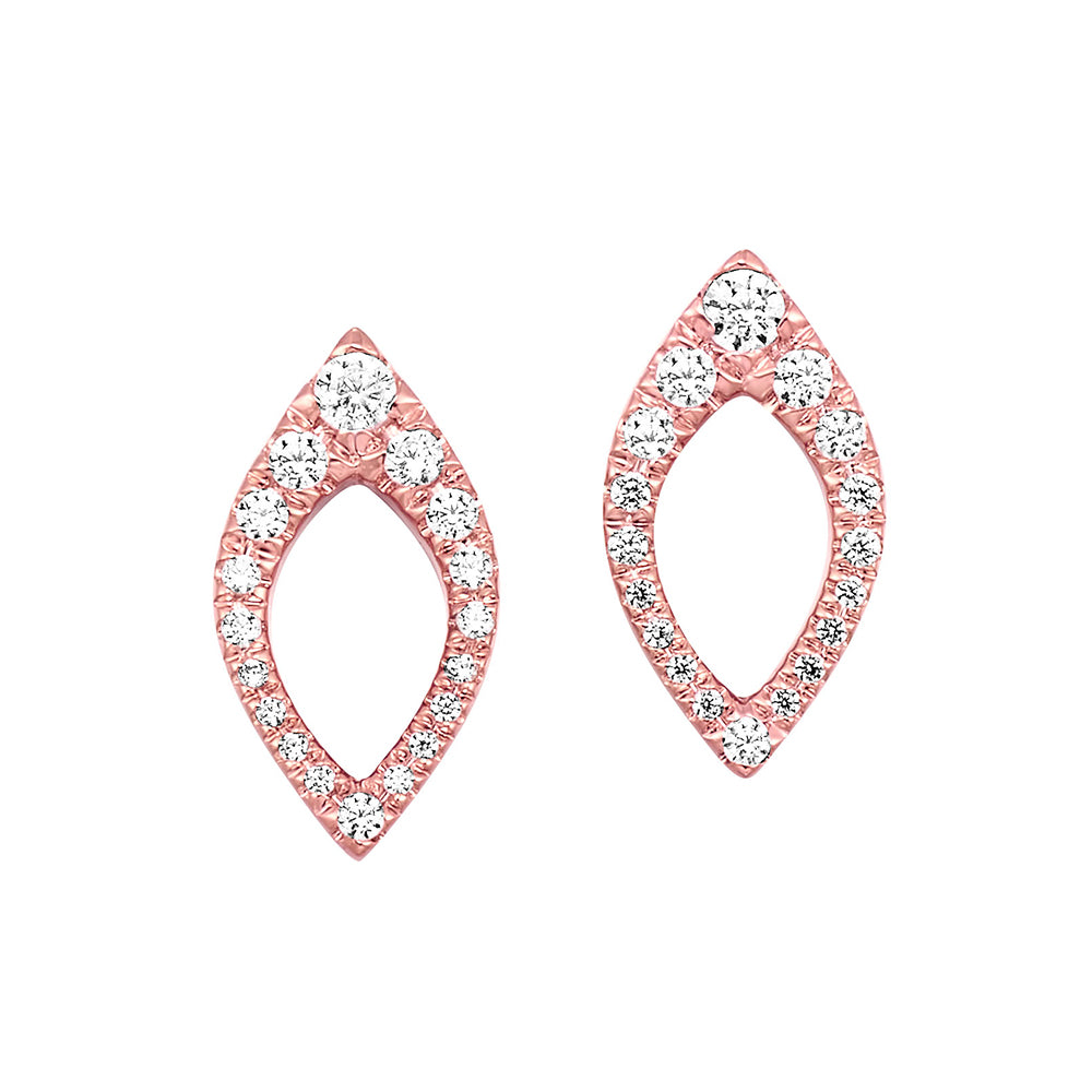 14KT Rose Gold Diamond Earrings
