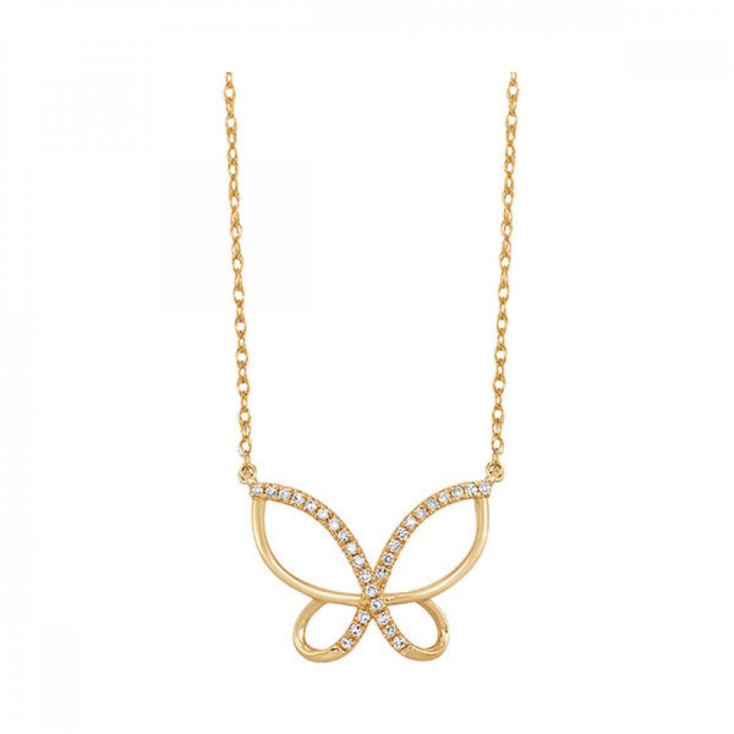 Gold and Diamond Butterfly Pendant