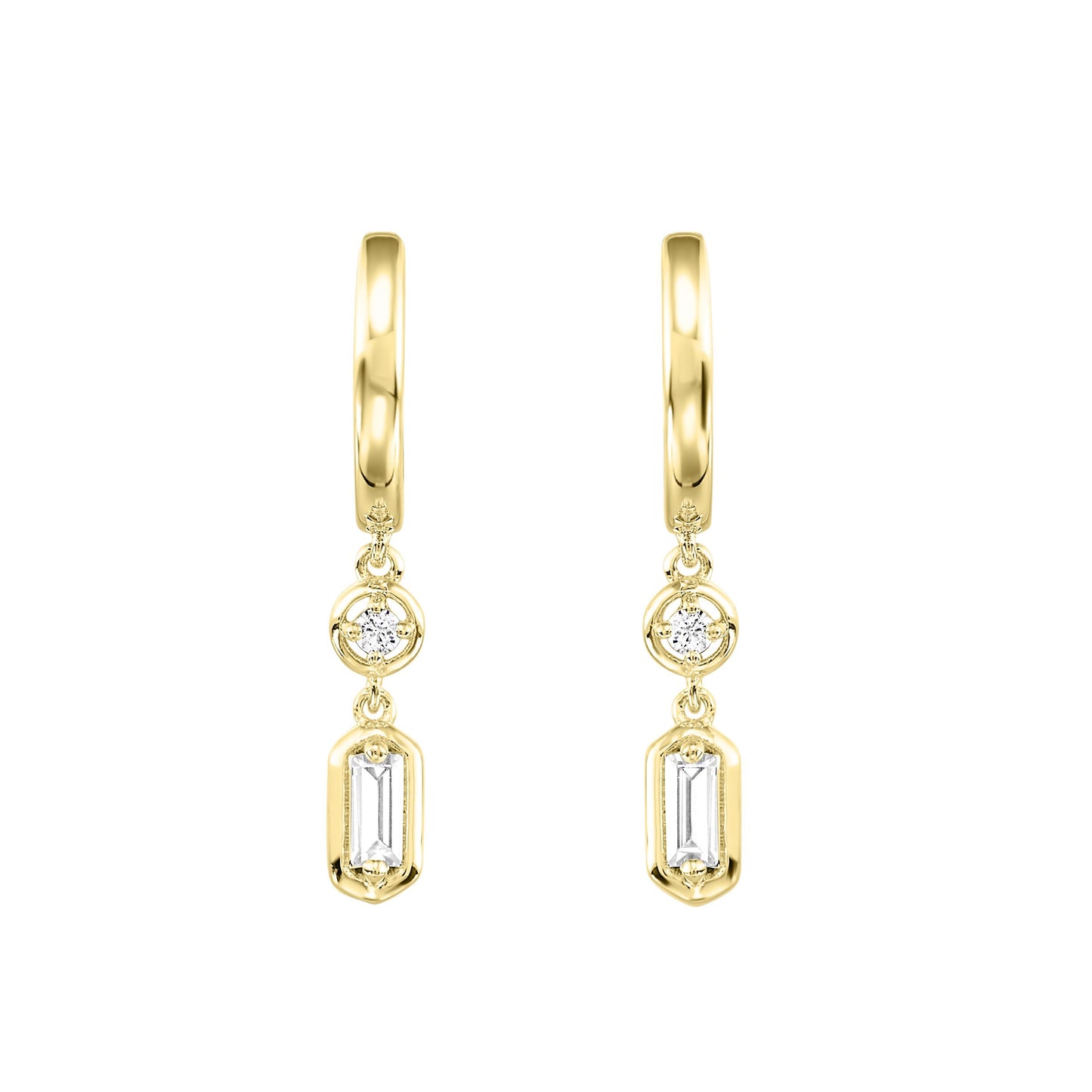 14k Gold and Diamond Earrings