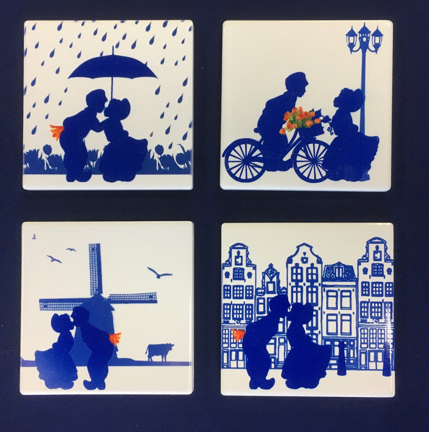 Delft Kissing Couple Coasters