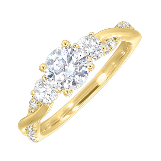 Gold Engagement Ring with Round Center
